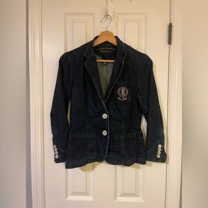 Ralph Lauren Lauren Jeans Co Dark Wash Denim Blazer